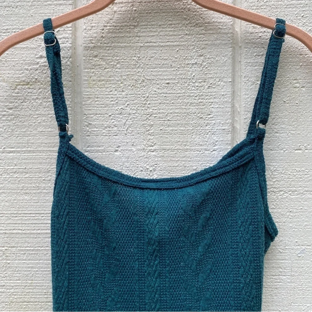 Luna Chix Forest Green Cable Knit Sleeveless Sweater Dress Size Medium